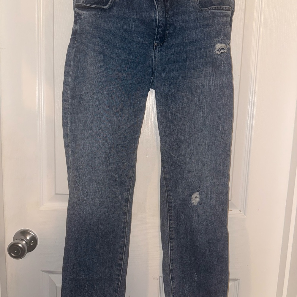 Kut from the Kloth Women's Straight Leg Jeans - Distressed Blue